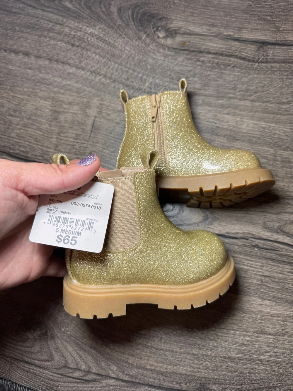 Toddler Glitter Chelsea Boots - Shimmery Gold